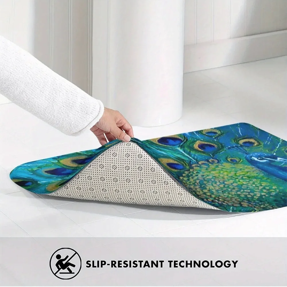 Boho Fan Tail Peacock Floor Mat